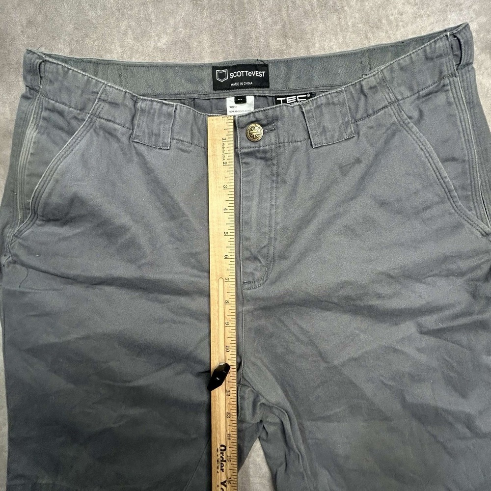 SCOTTeVEST TEC Shorts Mens 38 Travel Pockets Grey Cargo Utility Commuter Carry - Picture 6 of 8